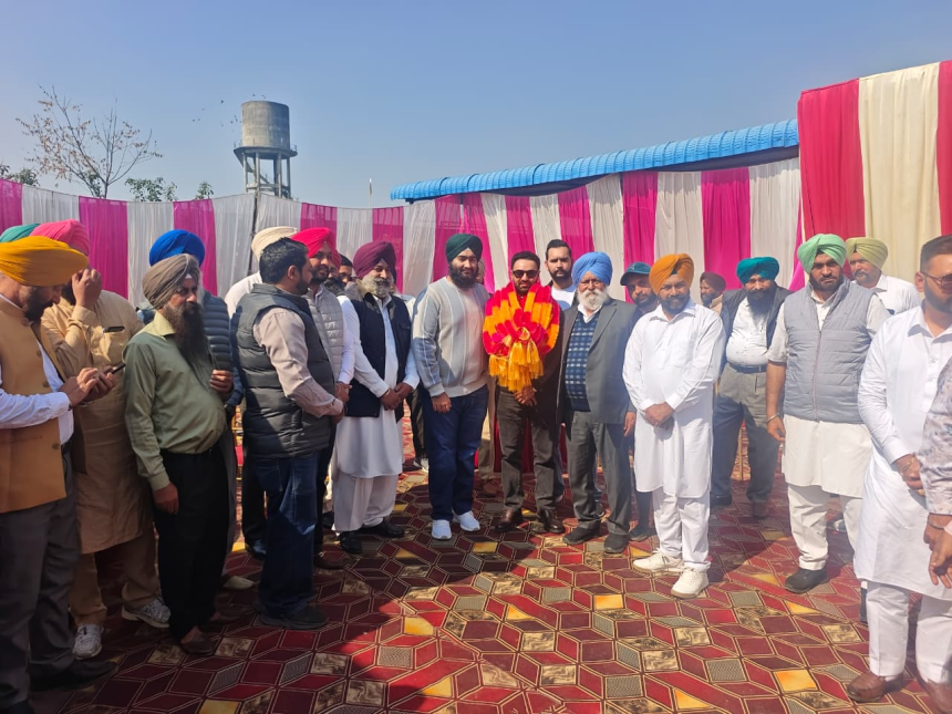 Amarjot Singh Sandhu warmly welcomed by locals in Shahbad village