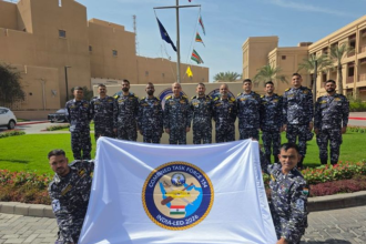 Indian Navy officers during CTF-154 maritime security training exercise