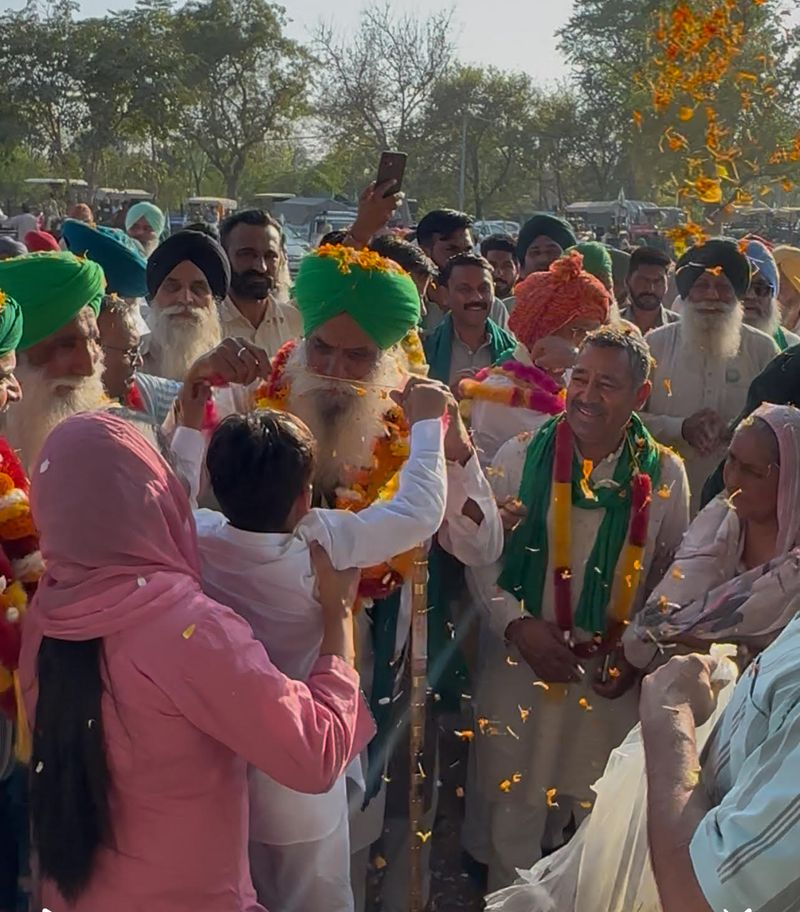 India US farm deal protest during Kisan Jagriti Yatra in Punjab