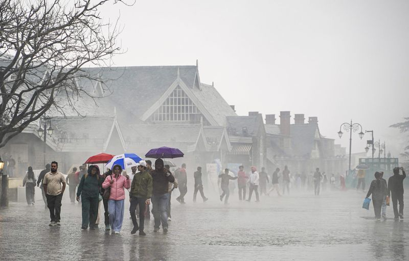 Snowfall in Manali hills and rainy weather in Shimla Himachal Pradesh