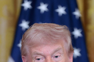 US President Donald Trump speaking on Hormuz security tensions