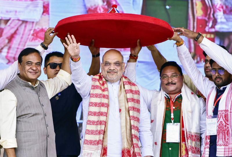 Amit Shah speaking about Assam Health Budget Allegation at a public event