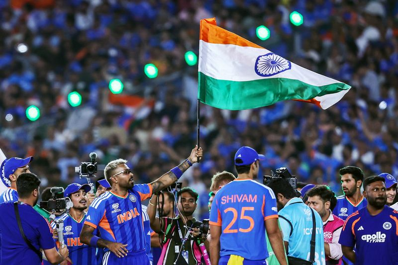 India T20 World Champions celebrating 2026 title victory