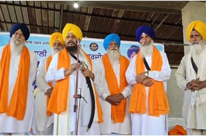 Giani Harpreet Singh addressing Akali Dal excommunication record event