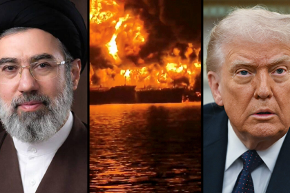 Map showing US, Iran, and Israel highlighting ongoing conflict