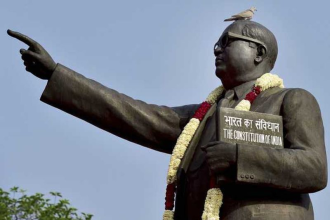 Ambedkar statue vandalism Punjab incident scene