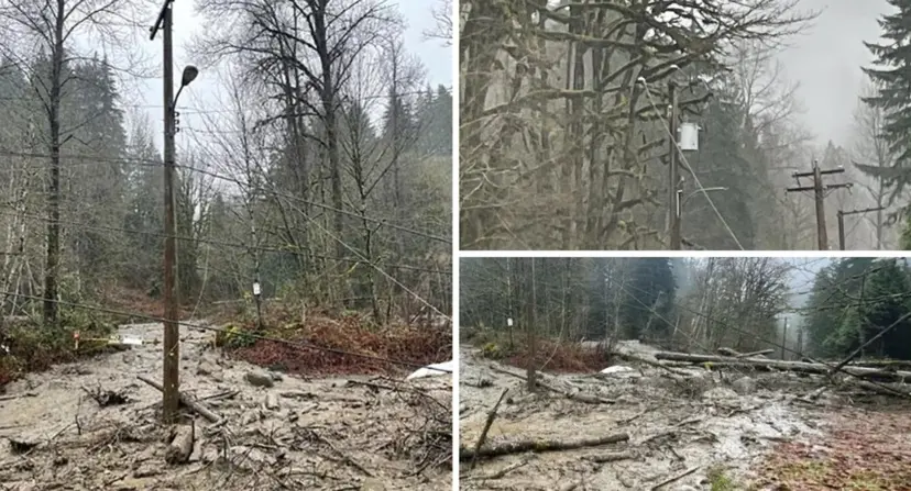 Coquitlam landslide rescue operation with helicopter saving residents