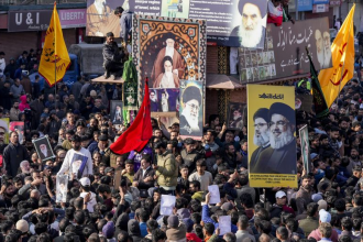 Protesters in Kashmir and Lucknow during Khamenei Death India Protests raising slogans against US and Israel