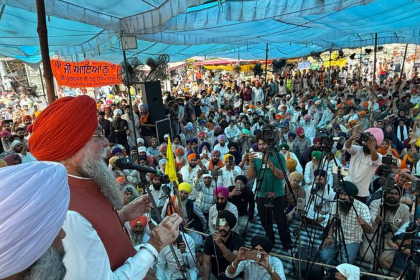 Punjab sacrilege law Sandhwan announcement at Samana Morcha