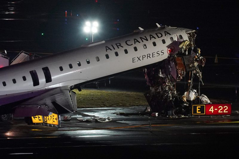 Air Canada plane crash at New York airport runway