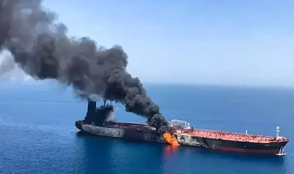 Oil tanker in Gulf of Oman after reported tanker attack incident