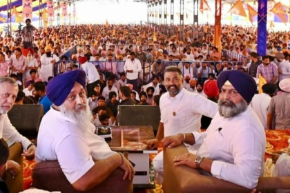 Sukhbir Badal addressing Punjab Bachao rally against AAP farmers policies