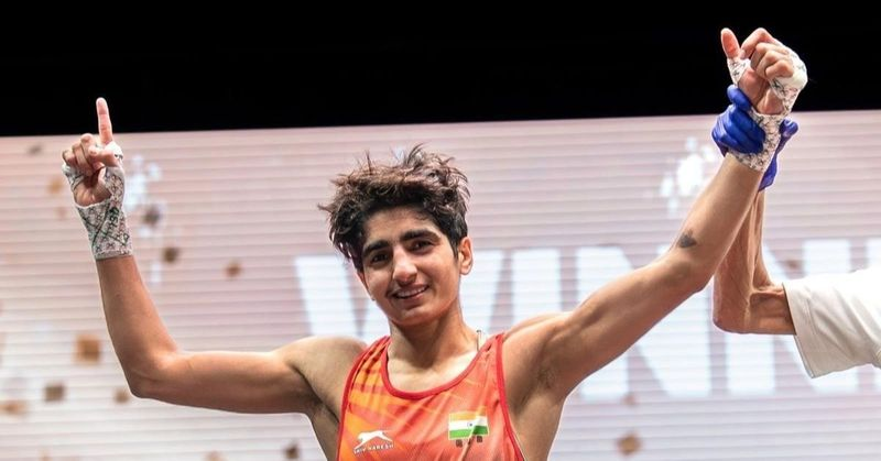 Asian boxing India semifinals Meenakshi Jasmine win medals