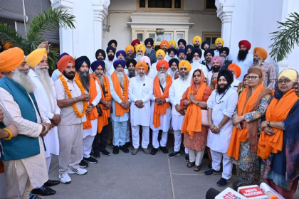 Sikh pilgrims group departing for Pakistan Vaisakhi visit at Amritsar SGPC office