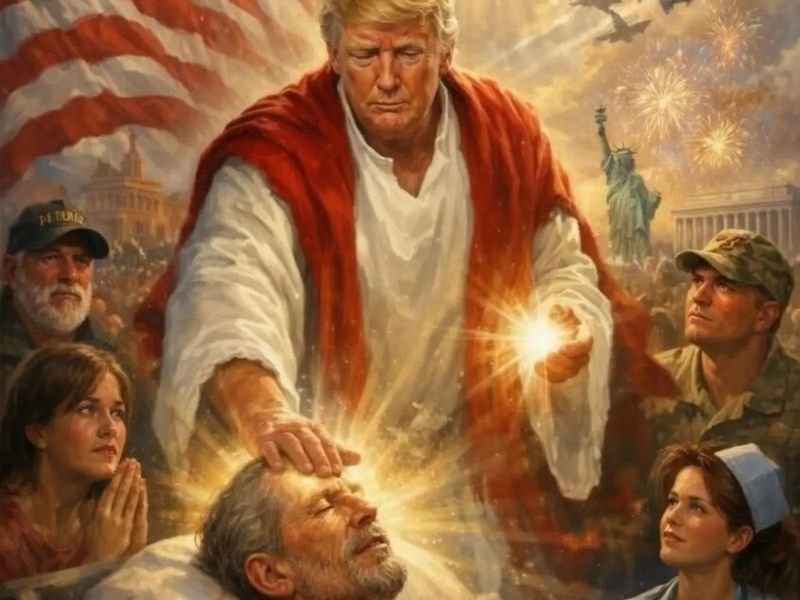 Trump AI image controversy showing Jesus-like portrayal
