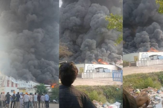 Punjab warehouse fire incident destroys goods near Kheri Gurana