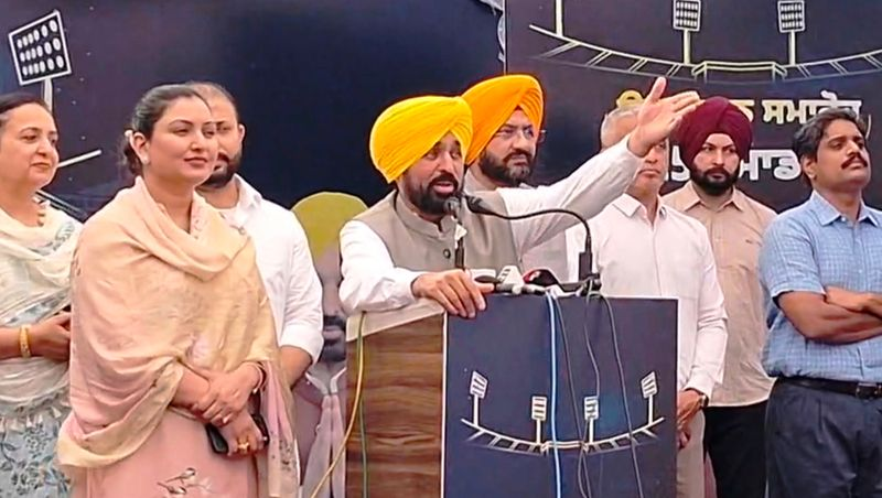 CM Mann inaugurating sports grounds in Punjab for youth development