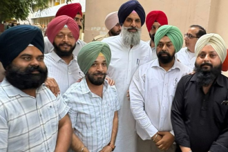 Bikram Singh Majithia addressing media on security threat allegation in Punjab