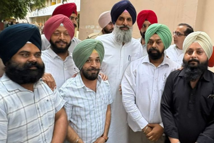 Bikram Singh Majithia addressing media on security threat allegation in Punjab