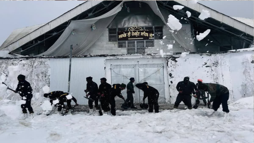 Indian Army clearing snow at Hemkunt Sahib for 2026 yatra
