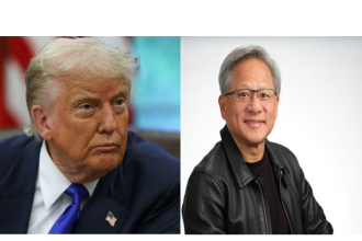 Donald Trump with Nvidia CEO Jensen Huang during China visit
