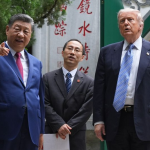 Xi Jinping and Donald Trump during historic talks in Beijing on US-China relations