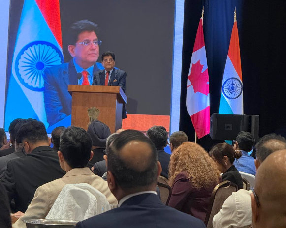 Piyush Goyal addressing Indian community in Canada on economic relations