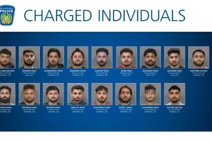 Canada police arrest 17 Punjabi gang members in GTA extortion case