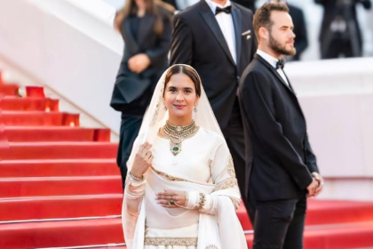 Roopi Gill at Cannes Film Festival 2026 red carpet for Punjabi film Chardikala