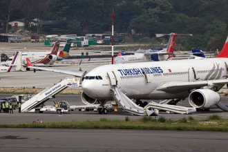 Turkish Airlines plane catches fire during landing at Kathmandu airport