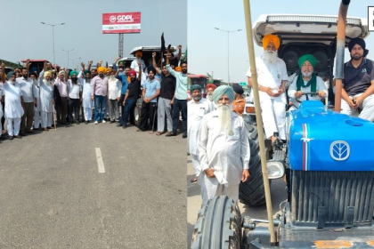 Farmers GMADA tractor protest in Mohali march