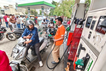 Petrol and diesel price hike at fuel station in India showing increased rates