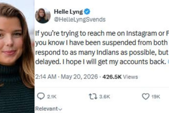 Helle Lyng speaking during media interaction after Modi visit controversy