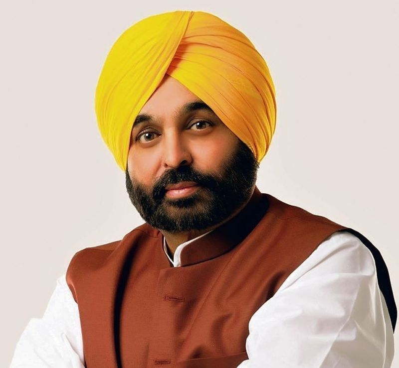 Bhagwant Mann addressing media on Punjab election impact statement.